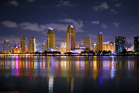 San Diego Skyline at Midnight - Coronado Times