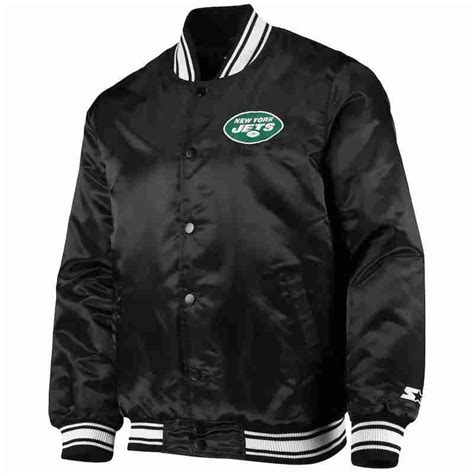 New York Jets Starter Locker Room Satin Varsity Jacket - MLJ