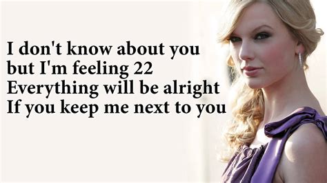 Taylor Swift - 22 Lyrics - YouTube