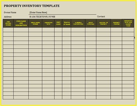 12+ Property Inventory Templates | Free Word Templates