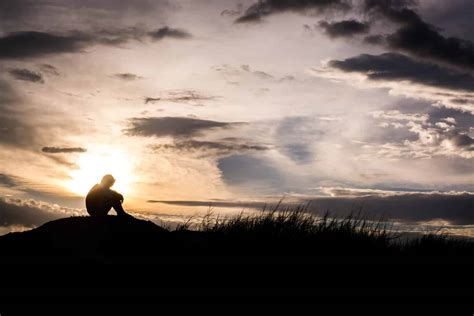 Sad boy silhouette worried on the meadow at sunset ,Silhouette c - Let ...