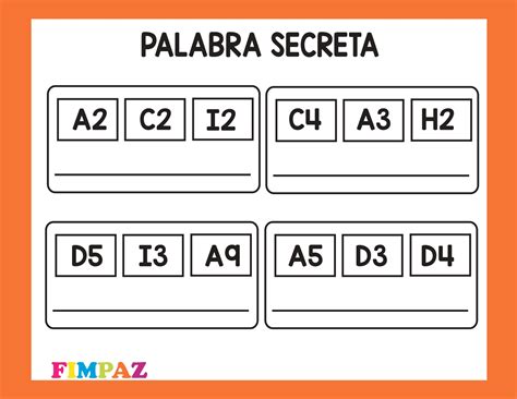 Encuentra la palabra secreta Juegos de lectoescritura para imprimir ...