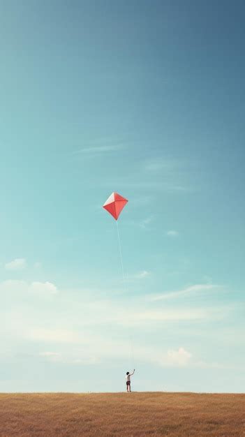 Premium AI Image | a person flying a kite in a field