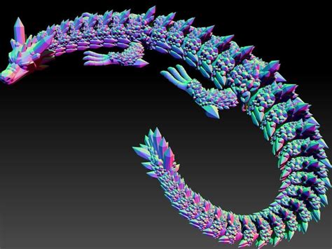 ARTICULATED CRYSTAL DRAGON - FLEXI CRYSTAL DRAGON 3D PRINT 3D model 3D ...