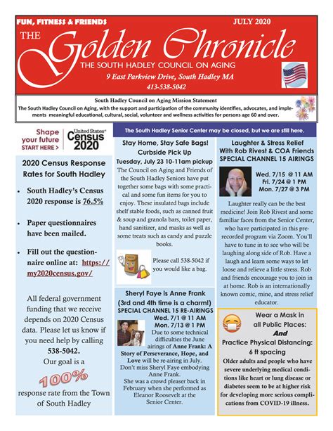 Here is July's South... - South Hadley Council on Aging