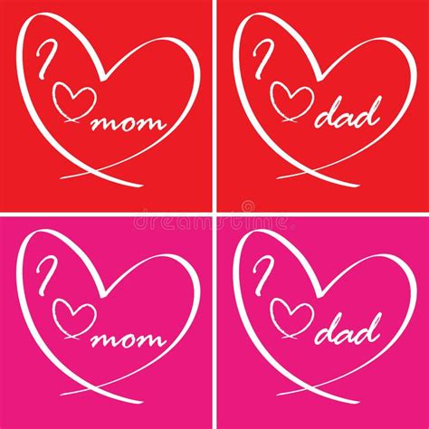 I Love You Card - Mom And Dad Stock Vector - Illustration of care, text ...