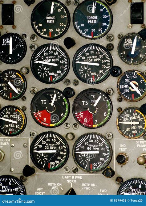 Airplane Cockpit Instruments Stock Photo - Image of guages, panel: 8379438