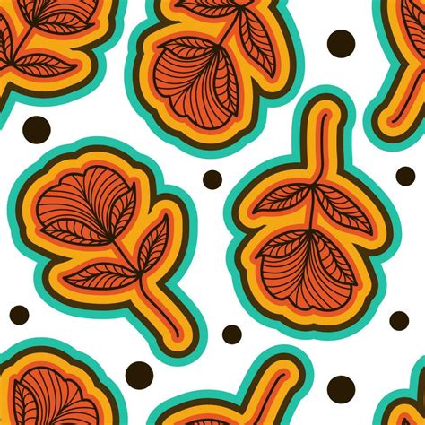 Seamless Floral Pattern in Retro 90s Style. Cute Botanical Contemporary ...