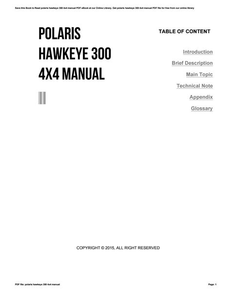 Polaris hawkeye 300 4x4 manual by te71 - Issuu