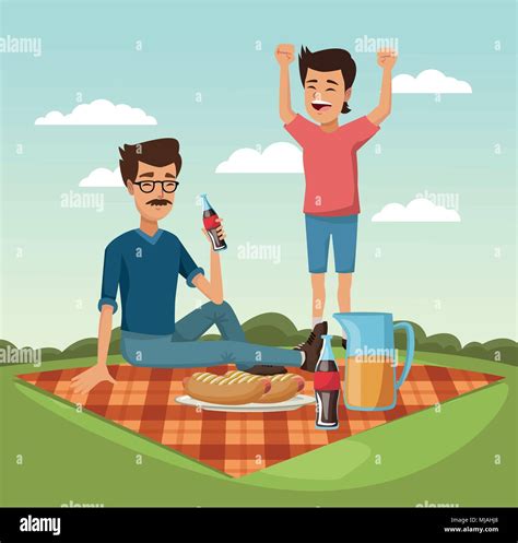 Picnic in the park cartoons Stock Vector Image & Art - Alamy