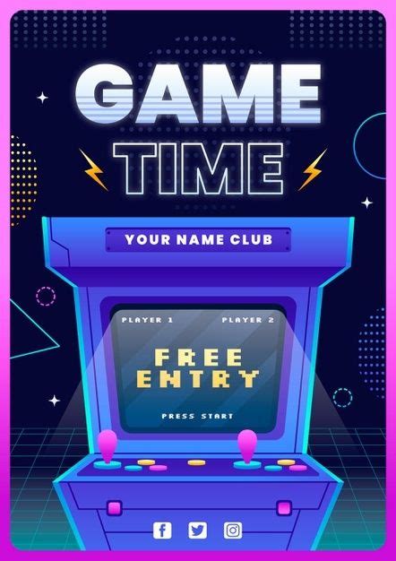 Free Vector | Retro gaming poster template | Gaming posters, Retro ...