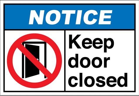 notiH089 - keep door closed - SafetyKore.com