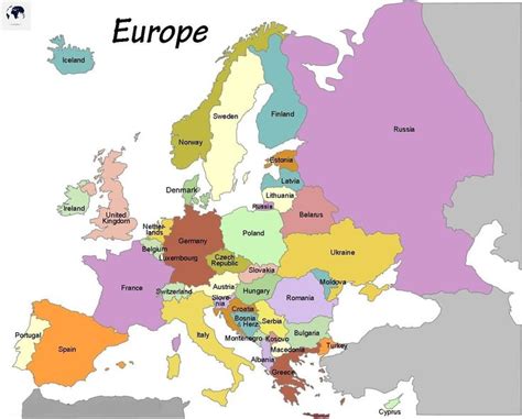 Free Labeled Europe Map with Countries & Capital