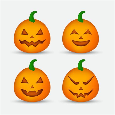 Collection of pumpkin face cartoon character vector. 7557609 Vector Art ...