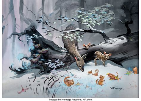 Bambi Concept Painting by Art Riley (Walt Disney, 1942).... | Lot ...