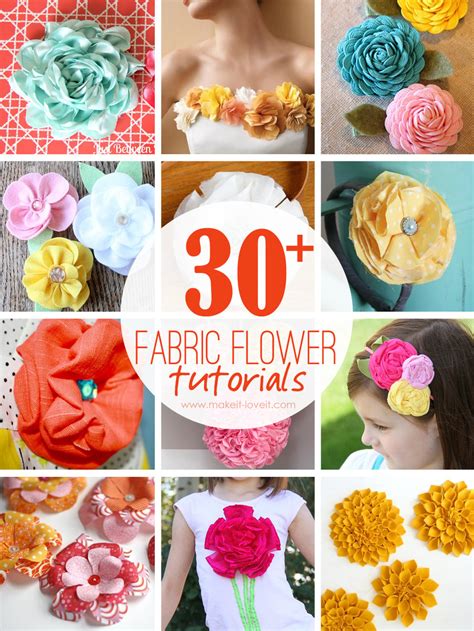 23 Fabric Flower Tutorials, Flower Tutorials, Fabric Flower Patterns ...