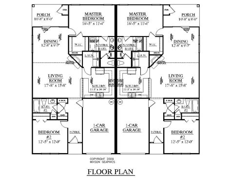 Pin by Erin Dow on Our Place | Duplex floor plans, Duplex house plans ...