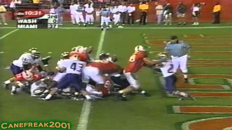 2001 Miami Hurricanes vs Washington Highlights - YouTube