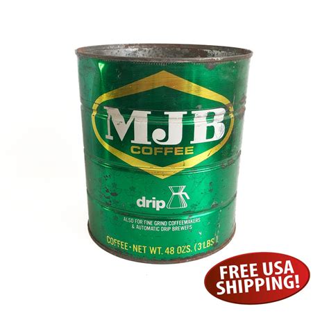 Mid-century MJB Coffee Can, 3 Lb Coffee Tin, Kitchen Storage, Retro ...