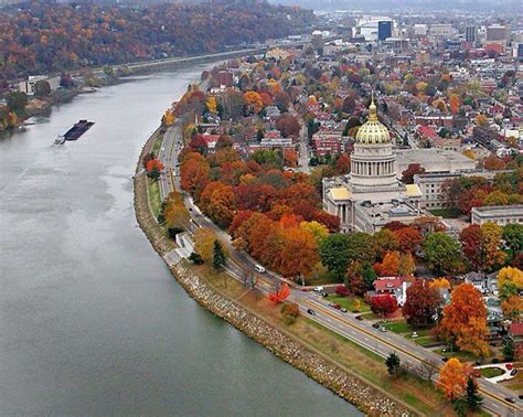 Charleston in fall colors | West virginia travel, Towns in west ...