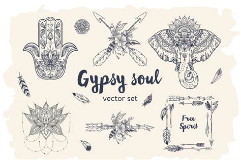 Gypsy Soul Set ~ Graphic Objects ~ Creative Market | Bohemian style ...