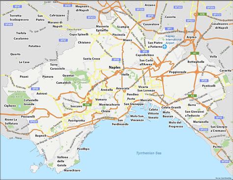 Naples Map, Italy - GIS Geography