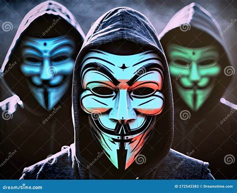 Anonymous Hacking Group, Unknown Men in Black Hoodie with Hoods and ...