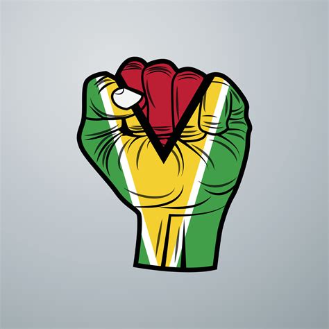 Guyana Flag with Hand Design 3481373 Vector Art at Vecteezy