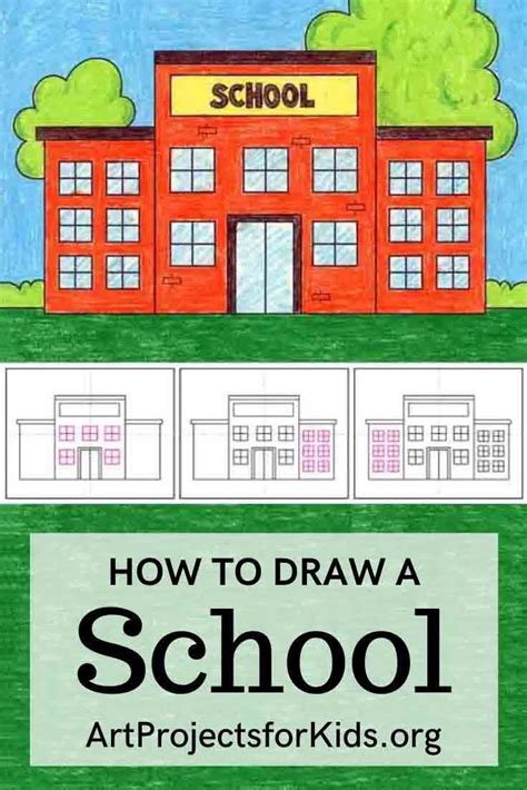 How To Draw A Simple School