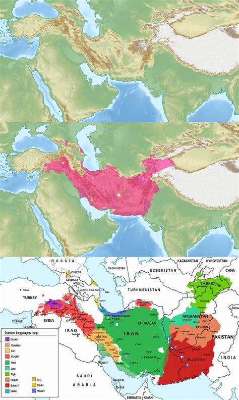 Iranian Plateau and Extent of Iranian Languages - Maps on the Web