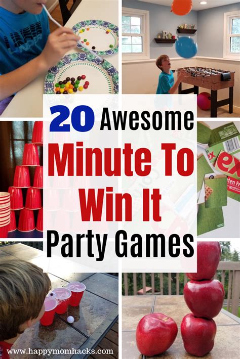 20 Easy Minute to Win It Games for Kids & Groups | Happy Mom Hacks ...