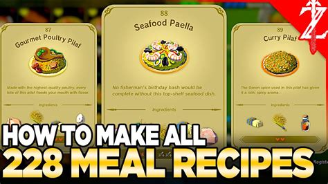 How to Make ALL 228 Meal Recipes in Tears of the Kingdom - Bombofoods