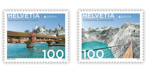 Old and new bridges combined in one stamp issue. Two spectacular Europa ...