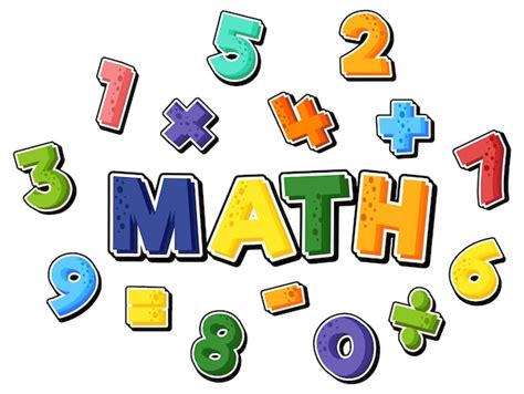 Free Vector | Counting number 0 to 9 and math symbols