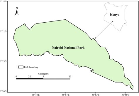 Map of study area (Nairobi National Park) | Download Scientific Diagram