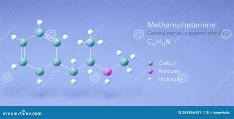 Methamphetamine Molecule, Molecular Structures, Cns Stimulant, 3d Model ...