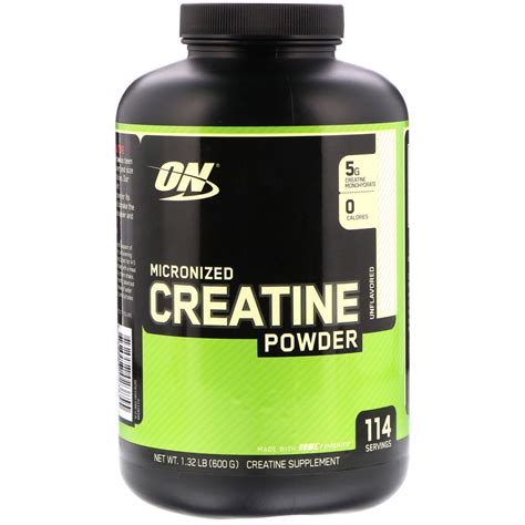 Optimum Nutrition, Micronized Creatine Powder, Unflavored, 1.32 lb (600 ...