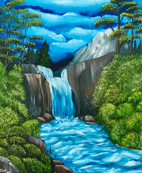 Waterfall painting | Raafs paintings