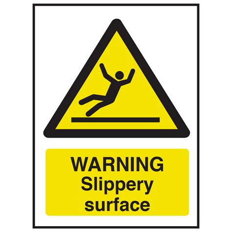 Warning Slippery Surface Notice