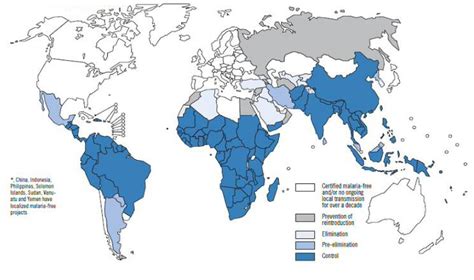 Malaria-free countries and malaria-endemic countries in phases of ...