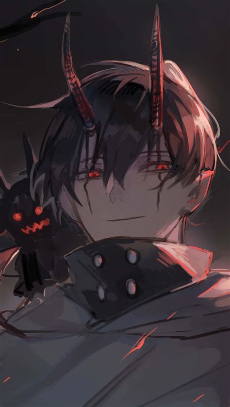 Download Black Anime Pfp Of Demon Boy Wallpaper | Wallpapers.com