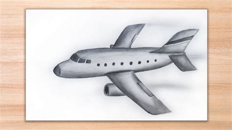 Airplane pencil drawing / How to draw aeroplane by easy step by step ...