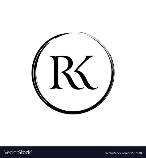 Initial and letter rk logo design vector image on VectorStock ...