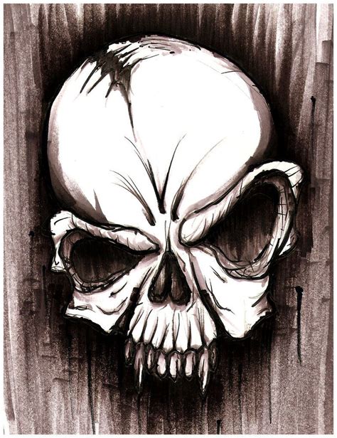 Skull Sketch by hardart-kustoms on deviantART | Skulls drawing, Skull ...