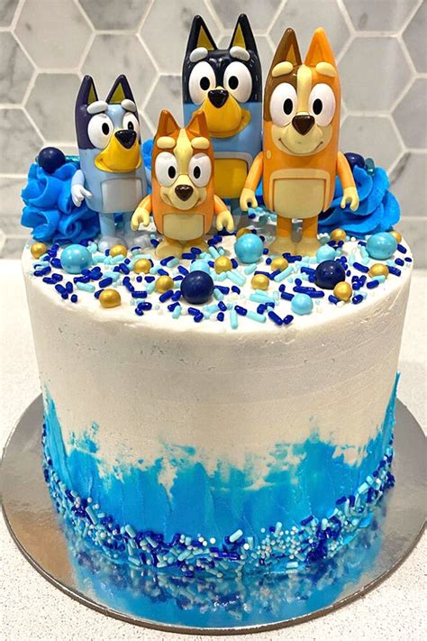 Beautiful Blue Birthday Cake Bluey Bingo Mumsgrapevine Beaut Icing ...