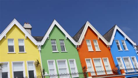 Yellow Red Orange Green Blue Sky Houses by the Sea Whitehead N. Ireland ...