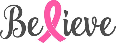 believe, cancer awareness ribbon - free svg file for members - SVG Heart