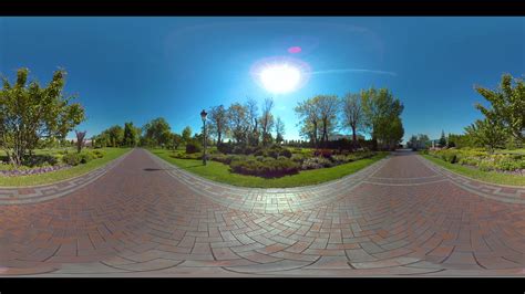 Panoramic landscape in summer park. Nature in summer park 360 panorama ...