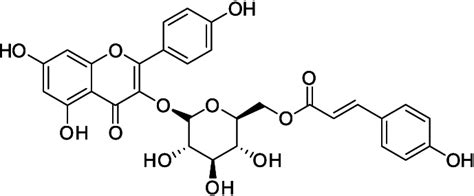 Structure of compound kaempferol-3-O-β-D-(6''-trans-... | Download ...