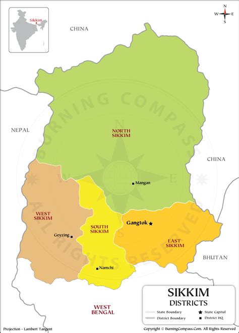 PDF of Sikkim District Map, Sikkim District Map PDF